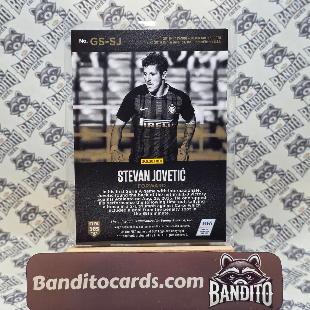 20216-17 Panini Black Gold Soccer Stevan Jovetic auto - Inter