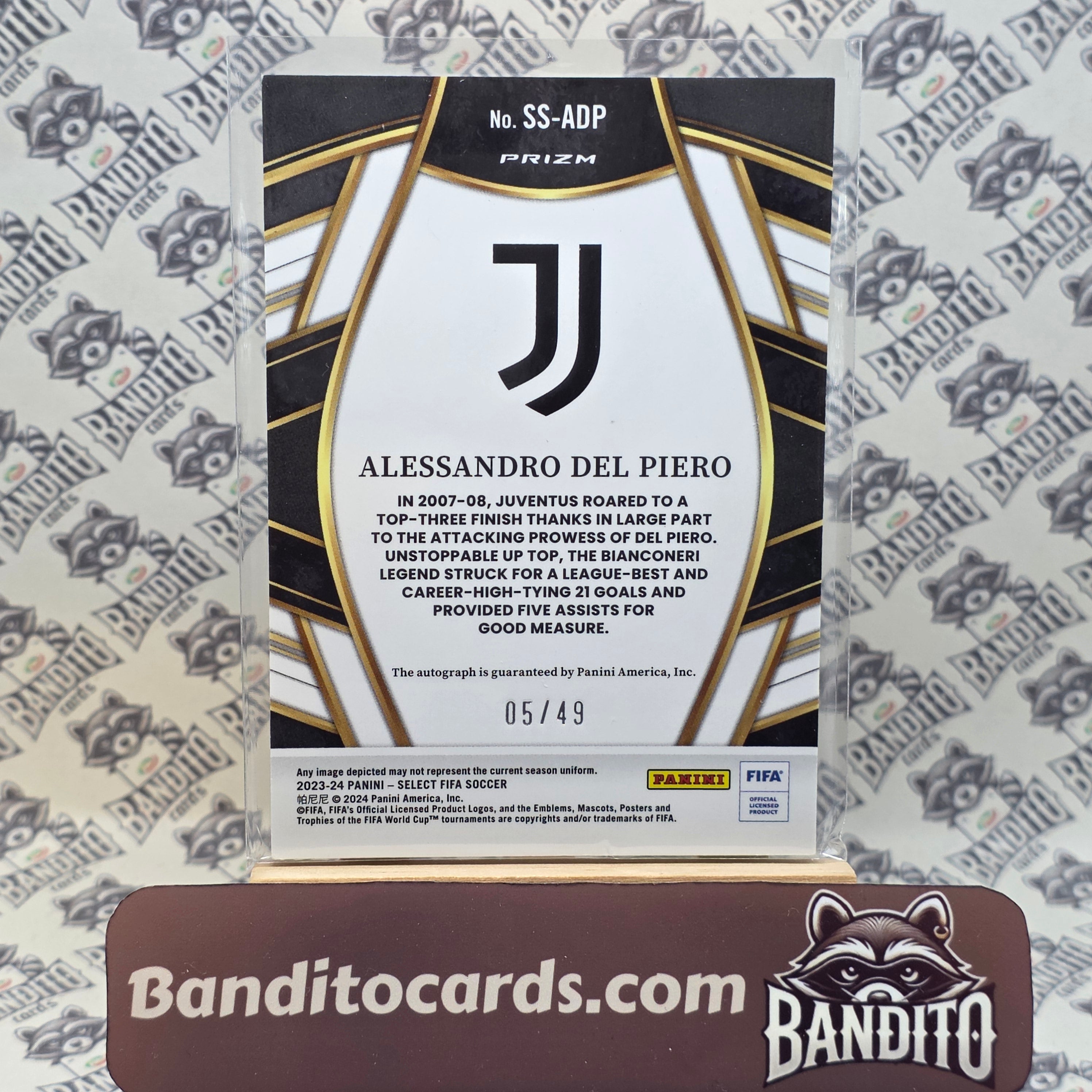 2023-24 Panini Select Fifa Alessandro Del Piero auto /49 - Juventus