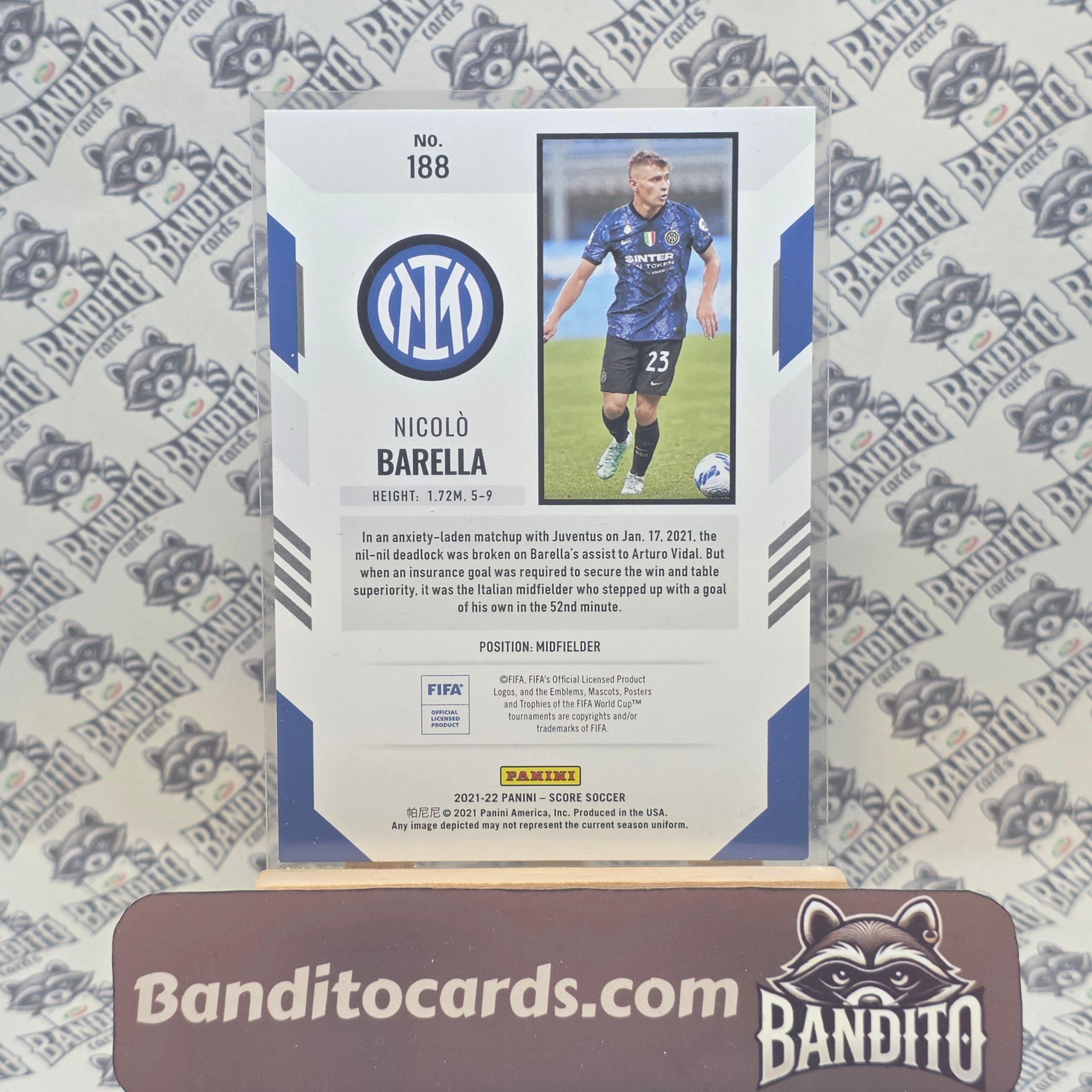 2021-22 Panini Score Nicolo Barella /99 - Inter
