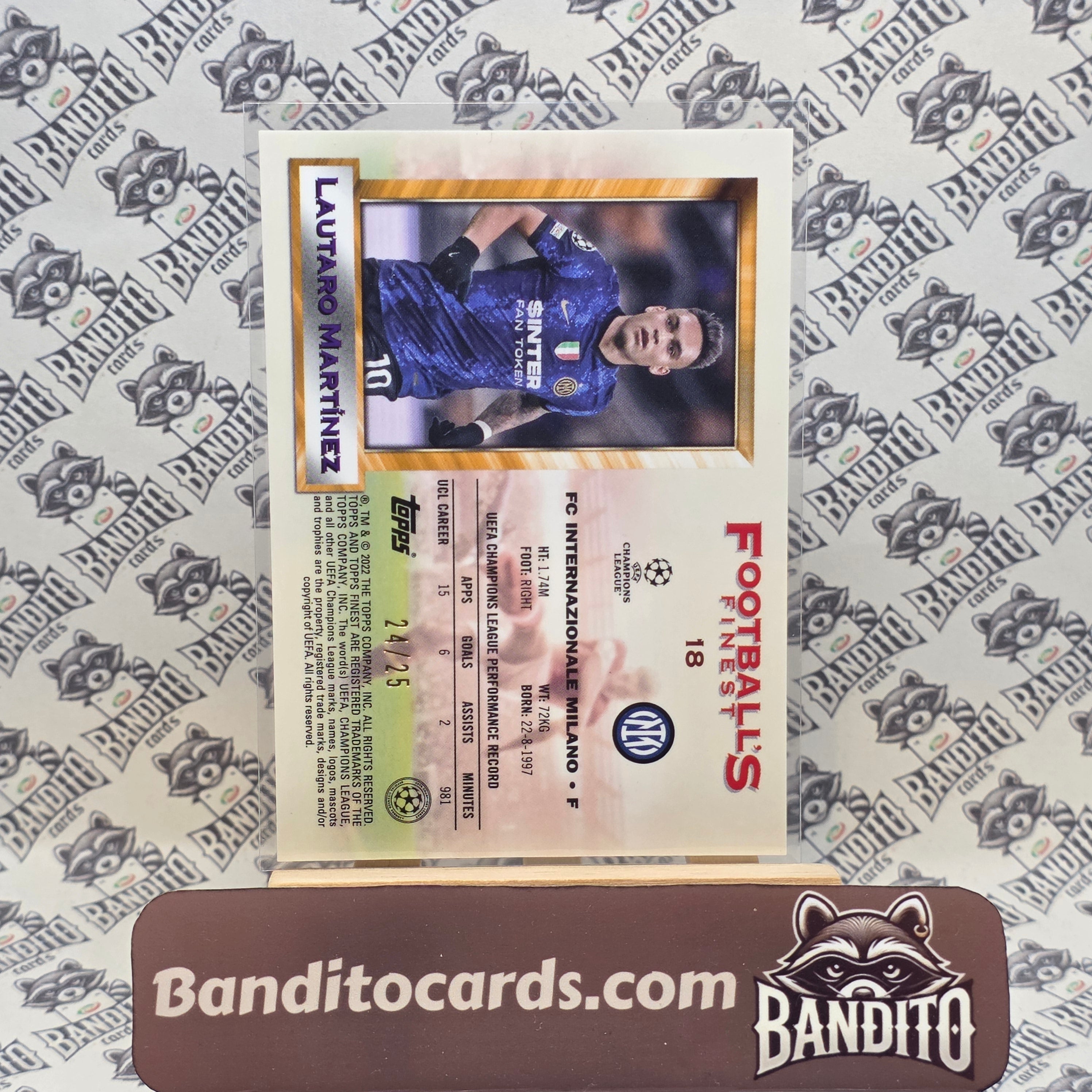 2022 Topps Finest Lautaro Martinez Allstars /25 - Inter