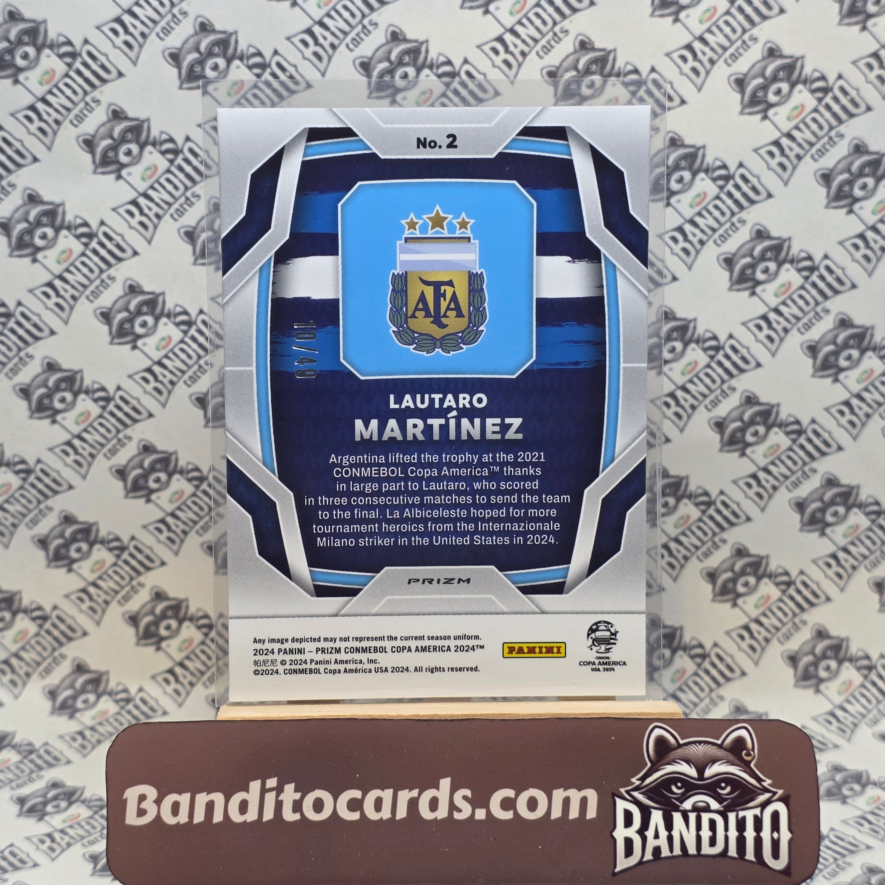 2024 Panini Prizm Copa America Lautaro Martinez 10/49 - Inter