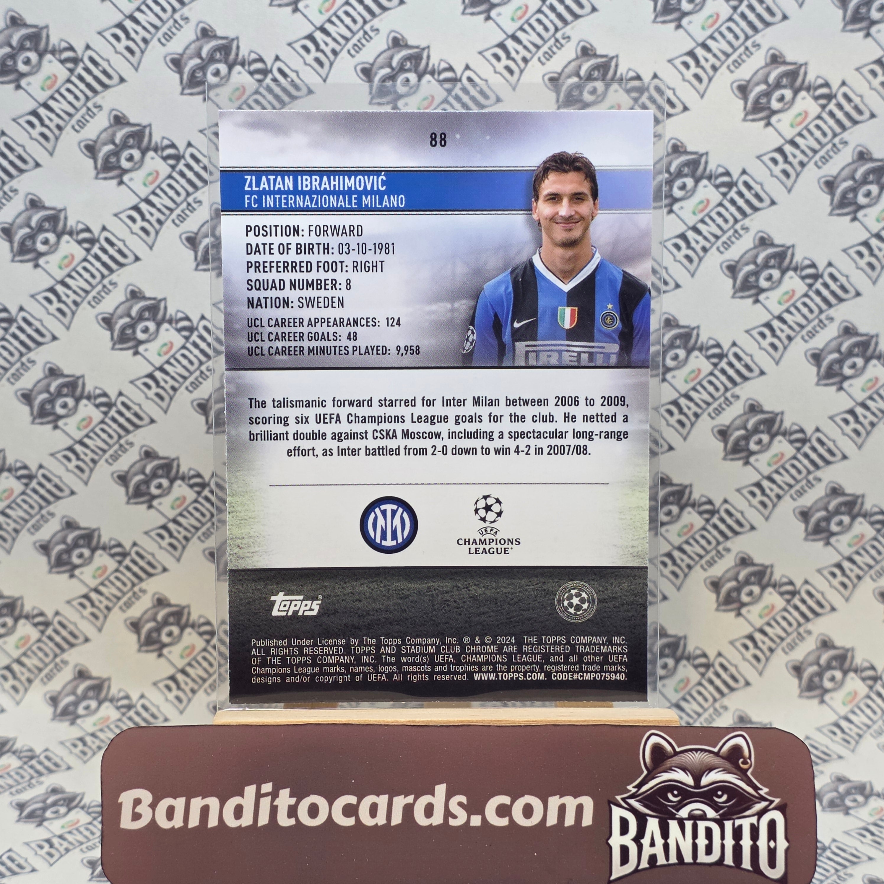 2023-24 Topps Stadium Chrome Zlatan Ibrahimovic /175 Blue - Inter