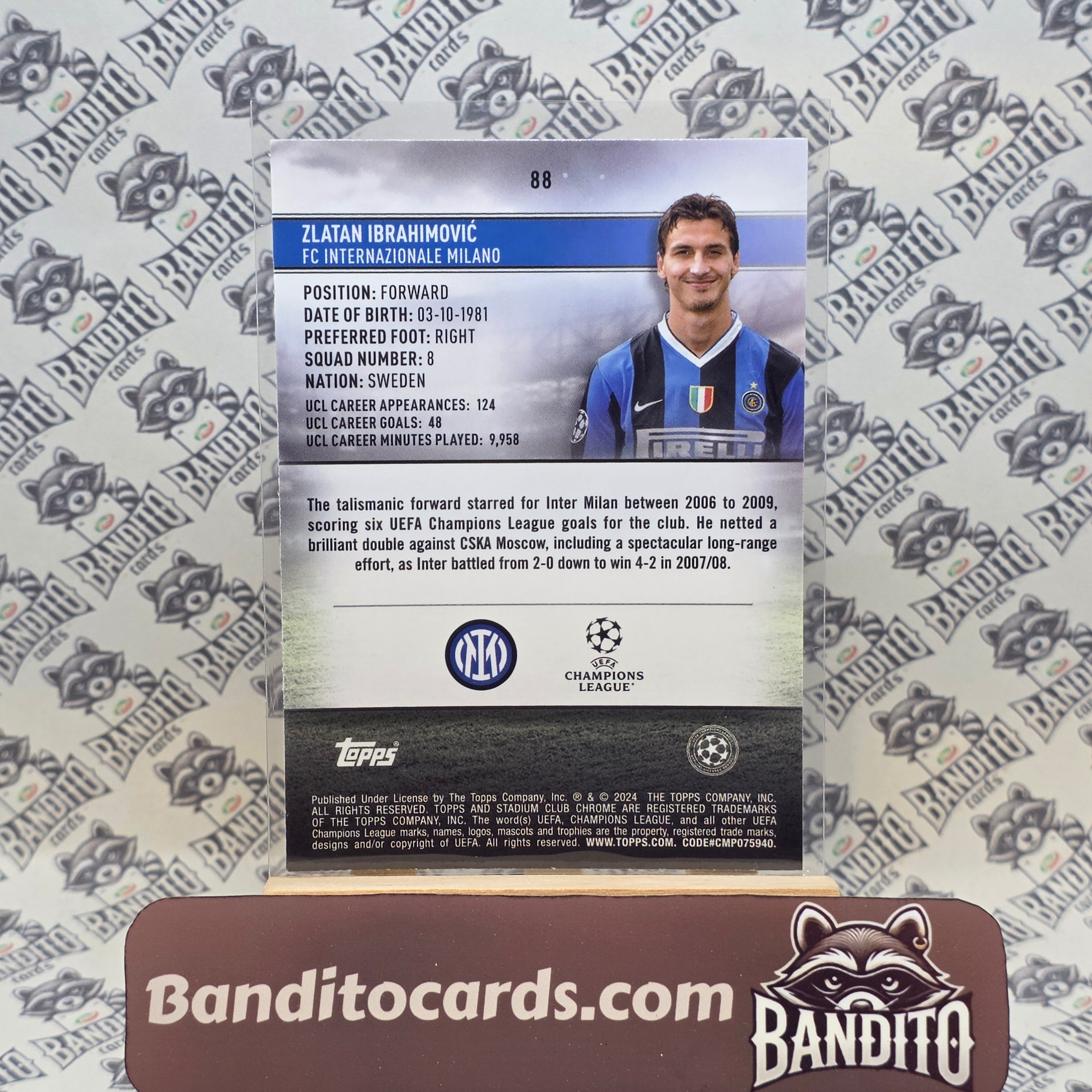 2023-24 Topps Stadium Chrome Zlatan Ibrahimovic /150 - Inter