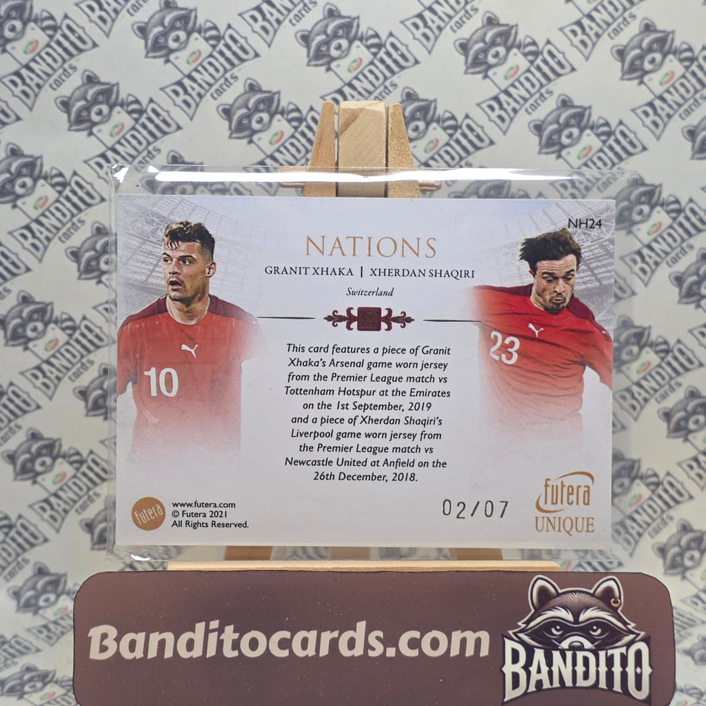 2023 Futera Granit Xhaka & Xherdan Shaqiri patch /7 - Switzerland