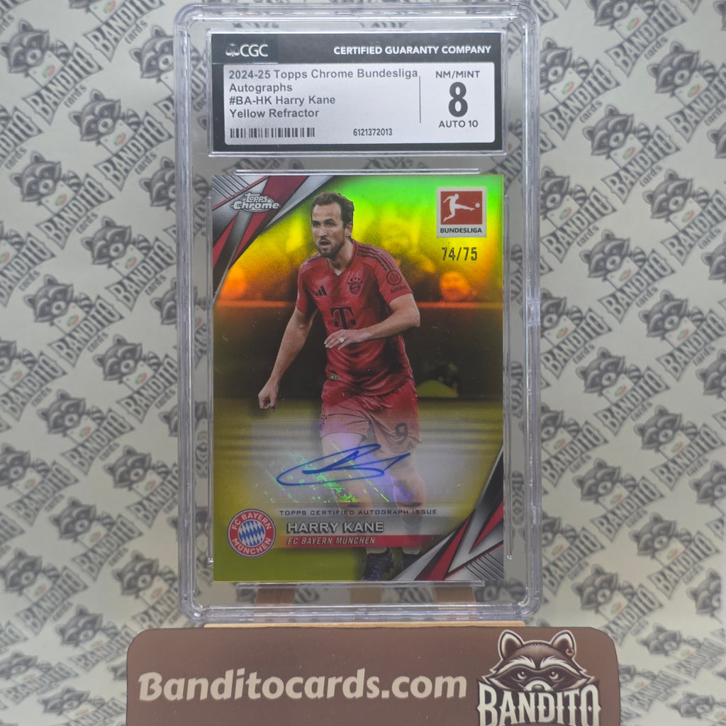 2024-25 Topps Chrome Bundesliga Harry Kane auto /75 - Bayern München CGC 8