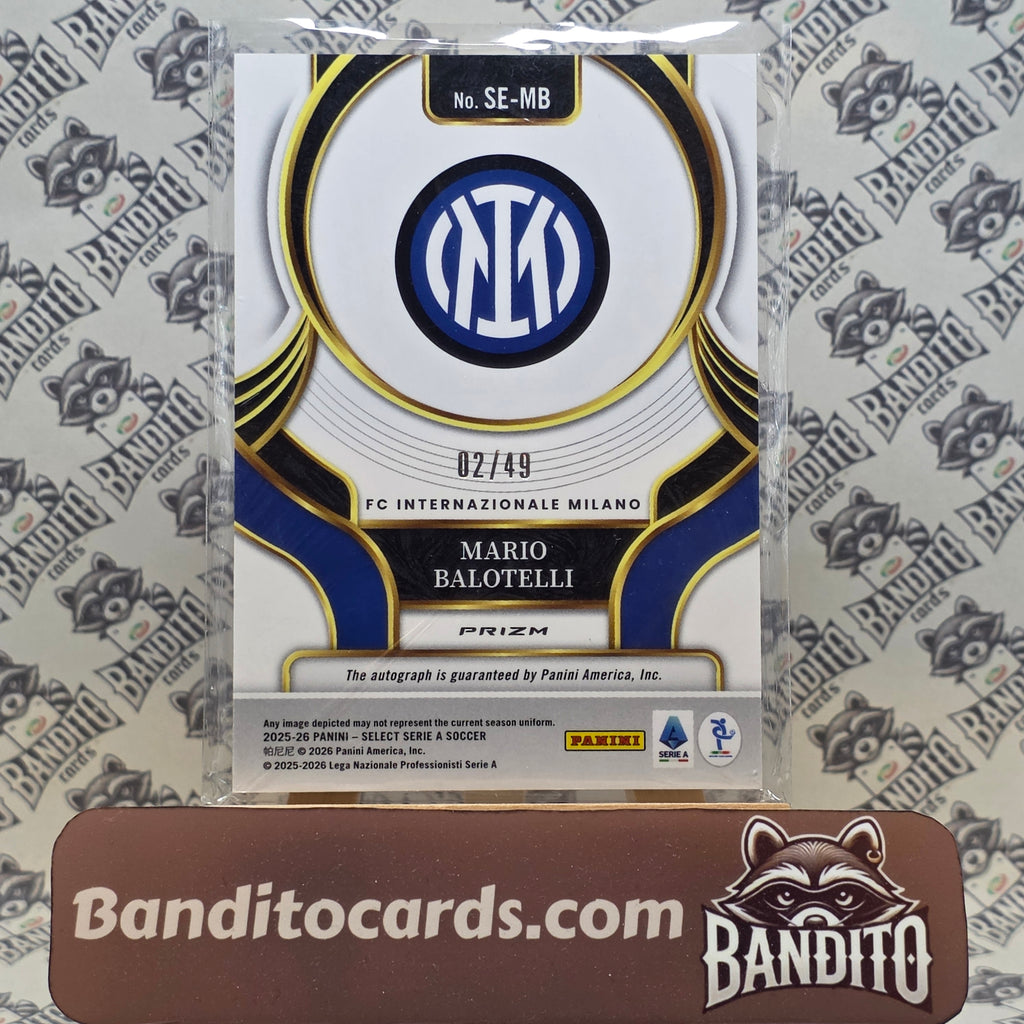 2025-26 Panini Select Serie A Mario Balotelli auto /49 - Inter