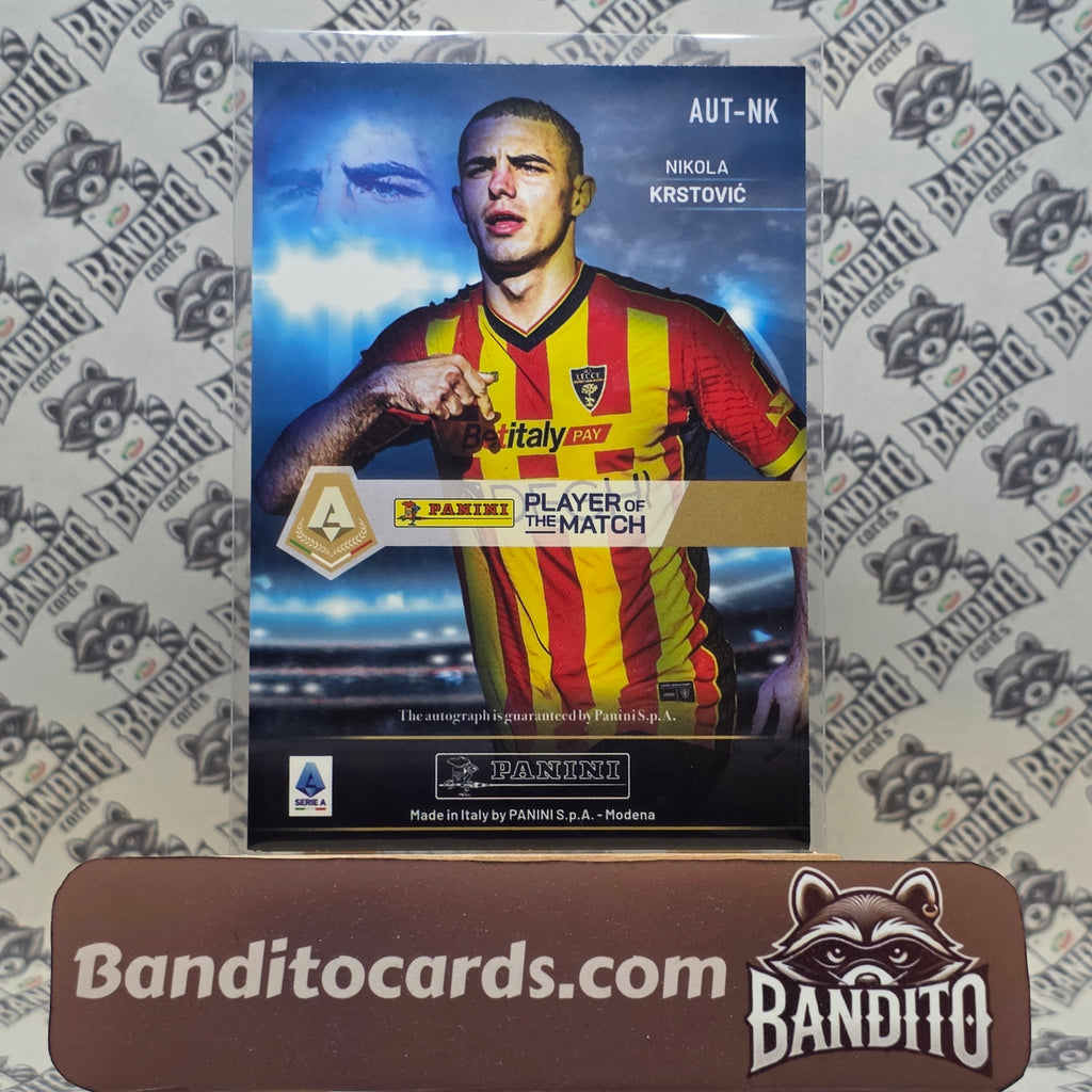 2024-25 Panini Player of the Match Nikola Krstovic auto - Lecce
