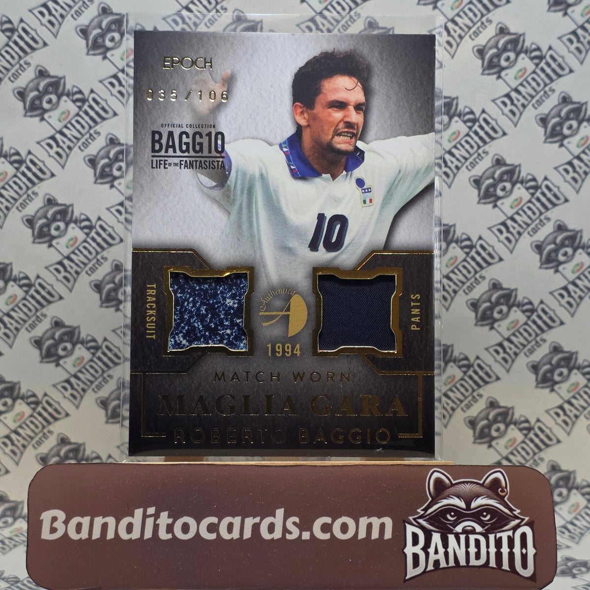 2016 Epoch Roberto Baggio patch match worn /106 - Italy