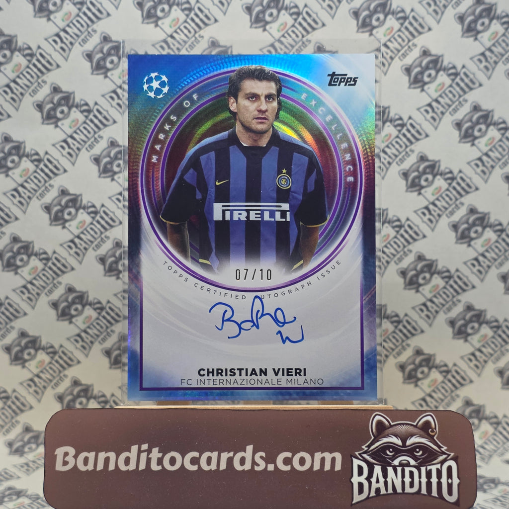 2024-25 Topps Merlin Cristian Vieri Marks of Excellence MOE /10 auto - Inter
