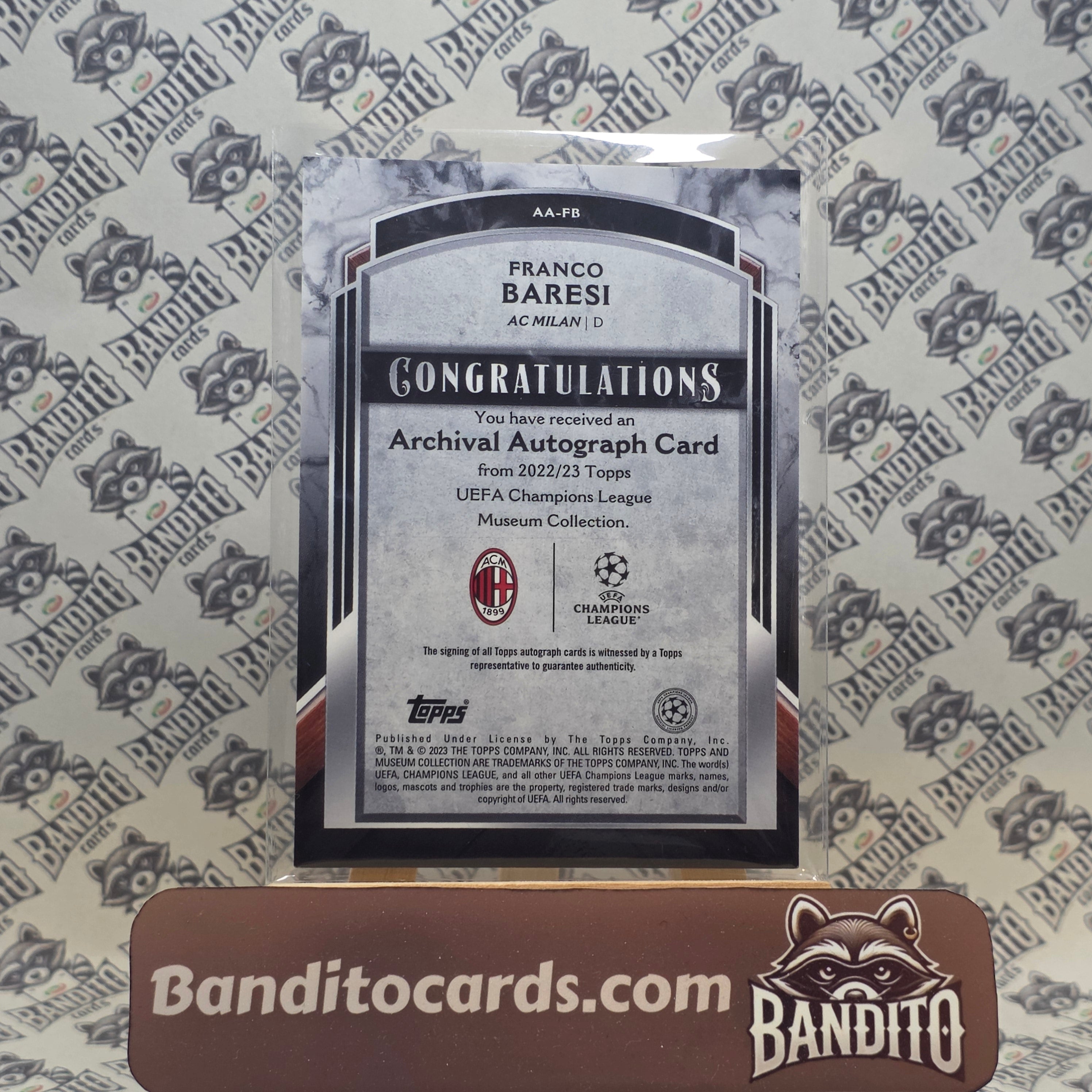2022-23 Topps Museum Franco Baresi auto /50 - AC Milan