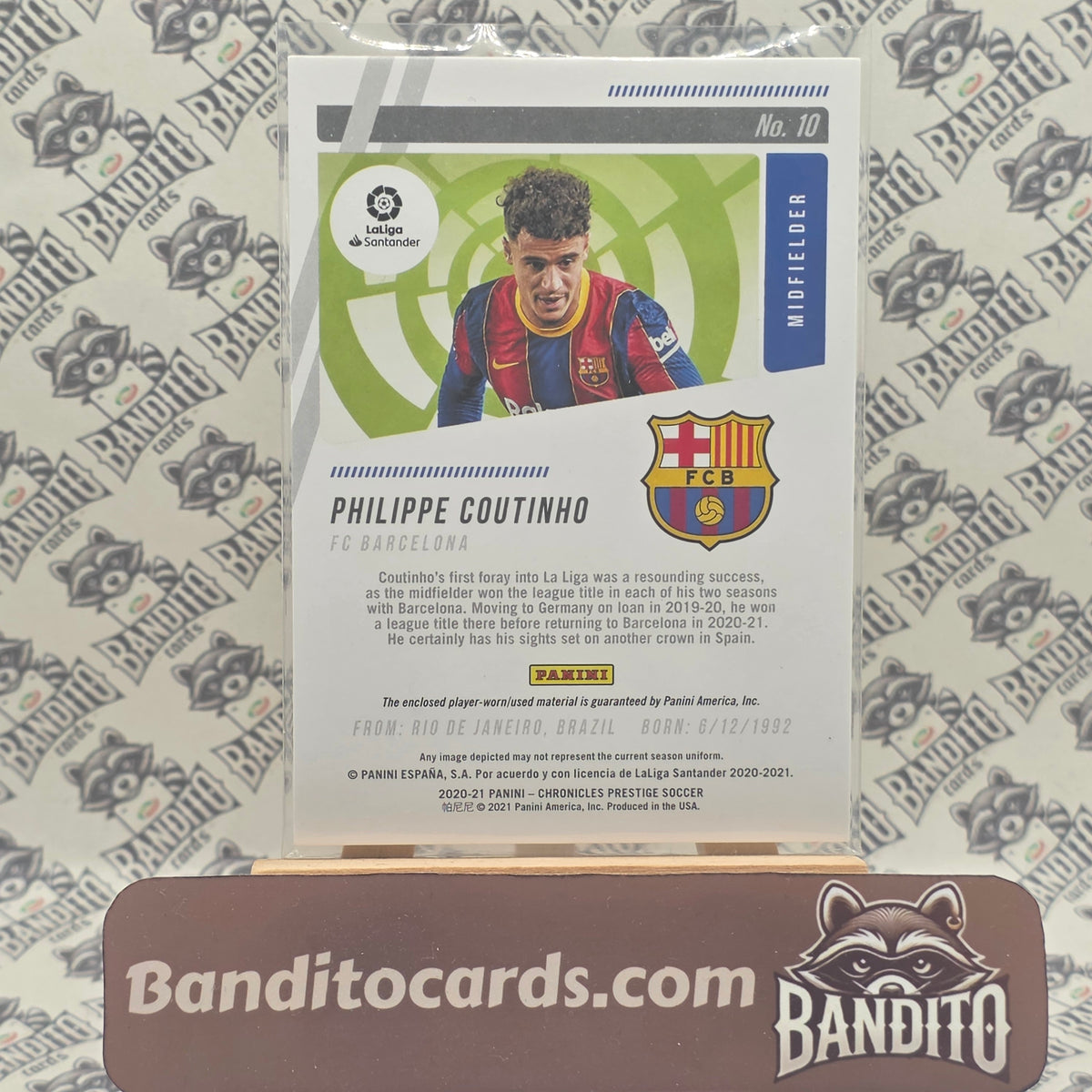 2020-21 Panini Chronicles Prestige Philippe Coutinho Patch /299 - FC Barcelona