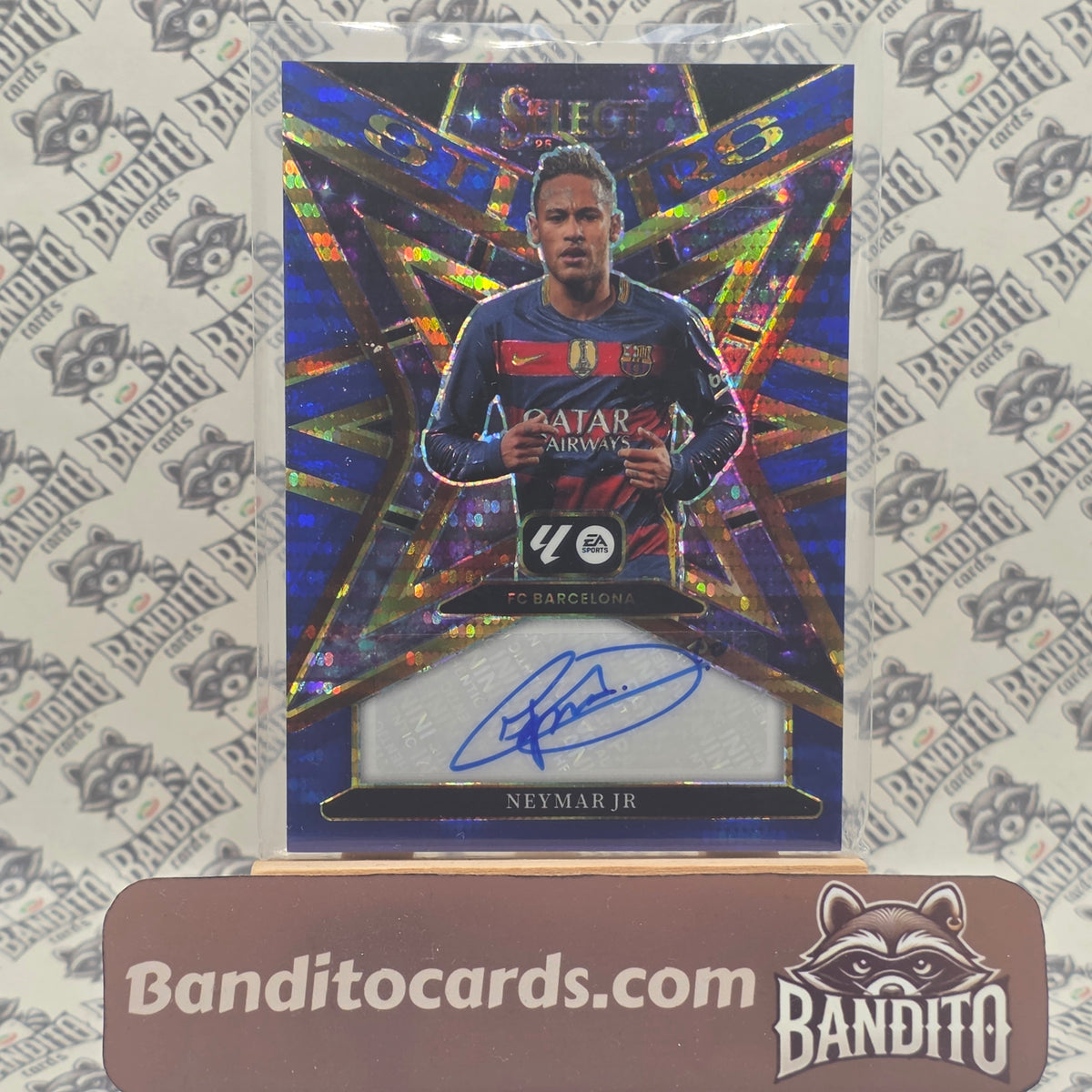 2025-26 Panini Select La Liga Neymar Jr Auto Blue Pulsar - FC Barcelona