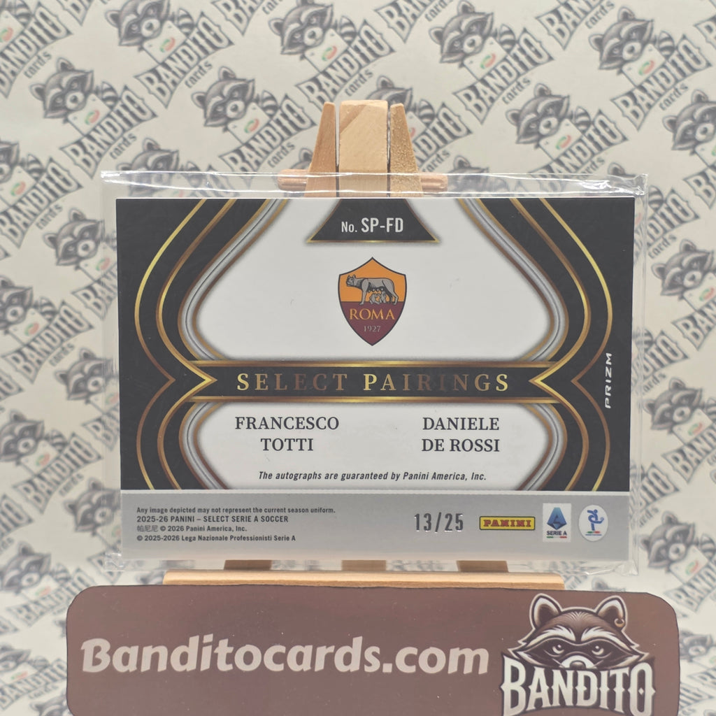2025-26 Panini Select Serie A Totti & De Rossi Dual Auto /25 - AS Roma