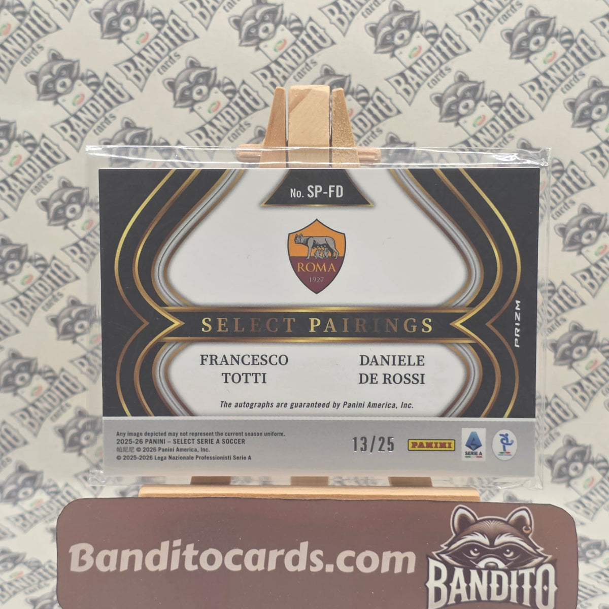 2025-26 Panini Select Serie A Totti & De Rossi Dual Auto /25 - AS Roma