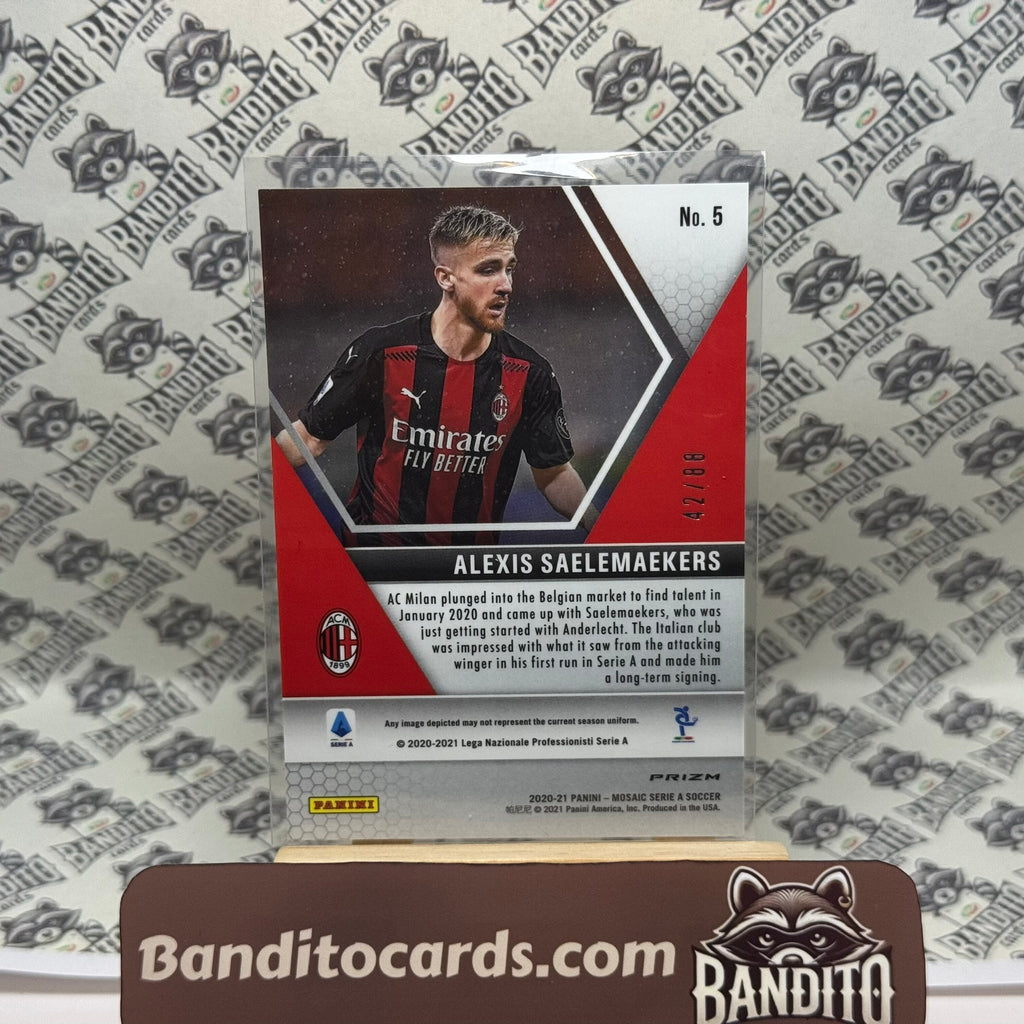 2020-21 Panini Mosaic Serie A Alexis Saelemaekers RC /88 - AC Milan