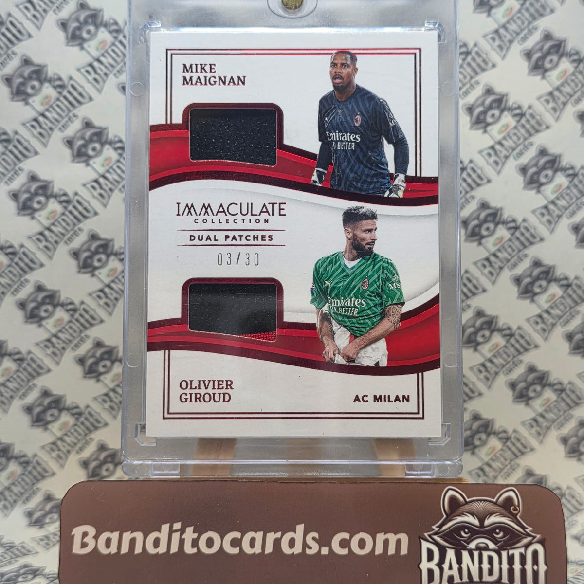 2023-24 Panini Immaculate Giroud Maignan Dual Patch /30 - AC Milan